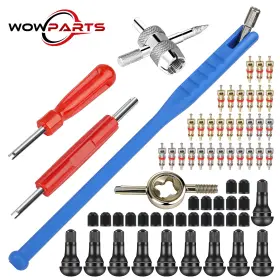 Wowpartspro 655887915451 65pcs Car Tire Valve Stem Installation Repair Tool With Puller Wrench Core Remover