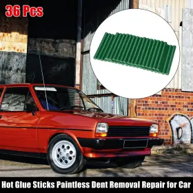 X Autohaux 746453234059 36pcs 11x100mm Car Eva Paintless Dent Repair Hot Melt Glue Sticks Dark Green