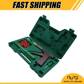 X Autohaux 786527439225 One Automotive Tire Plugger Tubeless Wheel Vacuum Repair Tool Kit Green