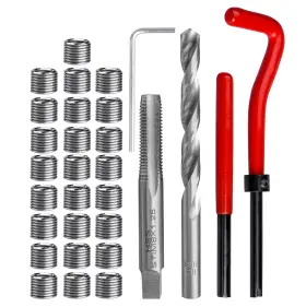 Gy0567 Yakamoz 30pcs M8 Thread Repair Kit Metric X 1.25 Helical One Size Silver