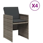 Patio Chairs With Cushions Outdoor Furniture 4 Pcs Gray Poly Rattan Vidaxl. Fixed Price $267.99.