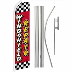 "windshield Repair" Advertising Super Flag & Pole Kit Car Auto Fix Crack. Fixed Price $72.05.
