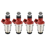 Autohaux Set Of Fuel Injectors 24.27 Cubic Inches, Red, Silver Tone. Fixed Price $64.03.