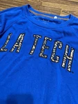 Three Square Louisiana Tech Bulldogs Women's Royal Blue Leopard Patch Crewneck. Fixed Price $40.00.