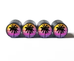 Exotic Beach Palm Tree (style 10) Tire Valve Caps - Black Aluminum Set Of Four. Fixed Price $15.99.
