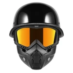 Trusterthee Motorcycle Half Helmet German Style Dot Approved Retro W/ Face Shiel. Fixed Price $83.25.