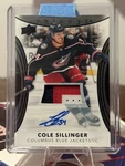 Cole Sillinger 2022-2023 Trilogy Black Foil Patch Autograph 03/10. Fixed Price $30.00.