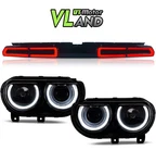 Vland Led Headlights+smoked Taillights For 2008-2014 Dodge Challenger Sequential. Fixed Price $527.99.