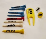Vintage Bax Global Golf Tees Ball Marker Divot Repair Tool Airline Advertising. Fixed Price $7.99.