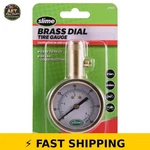 Slime Brass Dial Tire Gauge 5-60 Psi Gold Color. Fixed Price $33.99.