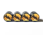 Exotic Beach Palm Trees (style 11) Tire Valve Caps - Black Aluminum Set Of 4. Fixed Price $15.99.