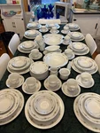 96 Pc. Four Crown China Set Westchester 368 Service For 12 Japan Green/yellow. Fixed Price $220.00.