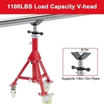 Garvee V-head Pipe Stand Folding Jack With Caster 28-52 Inch 1100 Lb Capacity. Fixed Price $81.08.