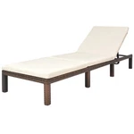 Patio Lounge Chair With Cushion And Adjustable Backrest Poly Rattan Vidaxl. Fixed Price $216.99.