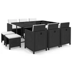 Patio Dining Set With Cushions Outdoor Table And Chairs Poly Rattan Vidaxl. Fixed Price $486.99.