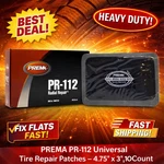 Prema PR-112 Universal Tire Repair Patches 4.75" X 3", 10 Count. Fixed Price $34.98.