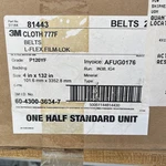 3M - 777F Cloth Belt, 4 132 In, P120 Yf 25 Belts New Open Box. Fixed Price $350.00.