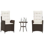 Vidaxl Bistro Set Brown Pe Rattan, Powder-coated Steel Medium. Fixed Price $307.73.