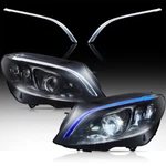 Set Vland Full Headlights For 2015-2021 Mercedes Benz C-class W205 Bule Drl. Fixed Price $593.99.