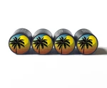 Exotic Beach Palm Trees (style 12) Tire Valve Caps - Black Aluminum Set Of 4. Fixed Price $15.99.