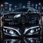 Headlights For 2015-2021 Mercedes Benz Class Led Halogen Upgrade Animation. Fixed Price $593.99.