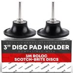 3" Conditioning Pad Holder, 2-PC 1/4" Shank For 3M Roloc Brand Discs. Fixed Price $12.34.