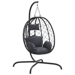 Hanging Egg Chair Anthracite Poly Rattan, Powder-coated Steel Vidaxl. Fixed Price $206.99.