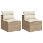 Patio Sofas Armless With Cushions Outdoor Seating 2 Pcs Poly Rattan Vidaxl. Fixed Price $149.99.