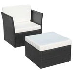 Patio Chair Outdoor Sofa Wicker Lounge With Stool Poly Rattan Vidaxl. Fixed Price $149.99.