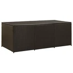 Vidaxl Large Patio Storage Box Poly Rattan Construction, Powder-coated Steel F. Fixed Price $301.99.
