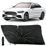 Foldable Car Windshield Sun Shade Umbrella, Reflective Titanium Silver. Fixed Price $38.55.