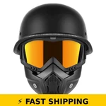 Trusterthee Motorcycle Half Helmet With Face Shield - Large Matte Black. Fixed Price $77.99.