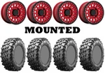 Kit 4 Maxxis Carnivore Tires 33X10-15 On Black Rhino Parker Red Wheels H700. Fixed Price $1812.44.