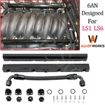-6AN High Flow Black Fuel Rails W/ Fittings Crossover Hose For Chevrolet LS1 LS6. Fixed Price $99.00.