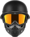 Trusterthee Motorcycle Half Helmets With Face Shield, German Large, Black. Fixed Price $64.89.