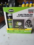 Slime Smart Spair Plus Car/trailer Tire Repair Kit W/ 12V Inflator 50165. Fixed Price $27.99.