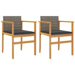 Patio Chairs Outdoor Seating Furniture 2 Pcs Poly Rattan And Solid Wood Vidaxl. Fixed Price $108.99.