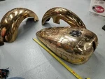 Brass Body Set Chopper Pittsburgh Steelers Pirates Police Custo Gas Tank Fenders. Fixed Price $3999.00.