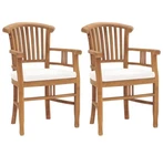 Vidaxl Patio Chairs 2 Pcs With Cream White Cushions Solid Teak Wood. Fixed Price $204.11.