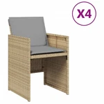 Patio Chairs With Cushions Outdoor Furniture 4 Pcs Mix Beige Poly Rattan Vidaxl. Fixed Price $258.99.